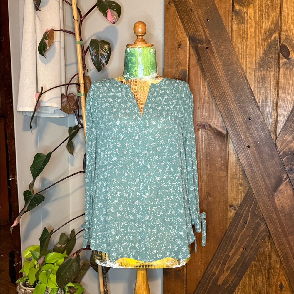 Elegant Teal Floral Blouse